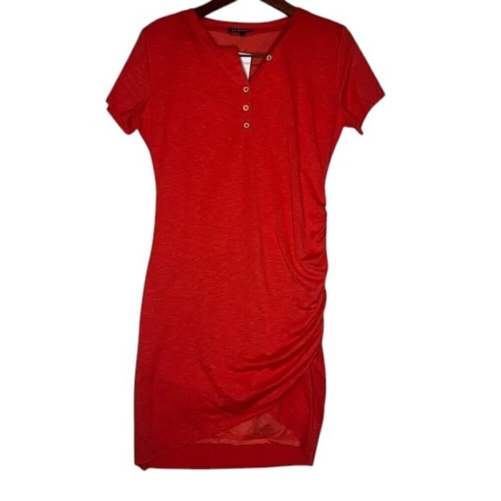 BTFBM Dress Tangerine Ruched Bodycon Women’s Size Large
